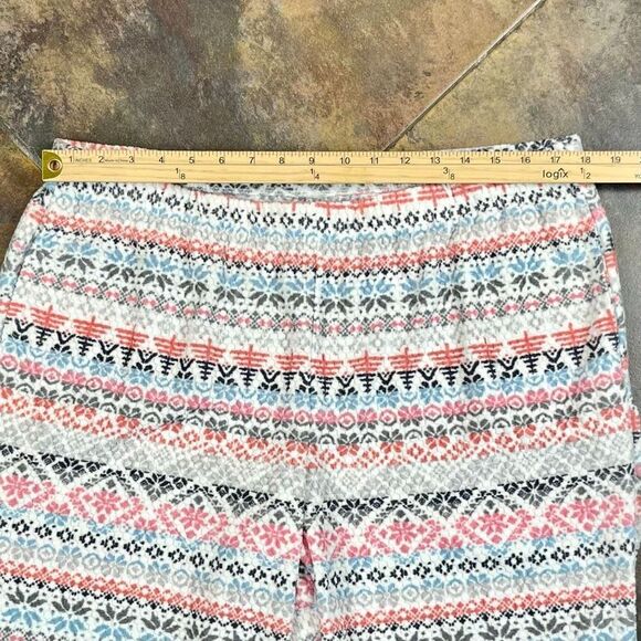 Cuddl Duds Honeycomb Fleece Pajama Top & Pajama Joggers Set Cream Fairisle PXL - Picture 8 of 12